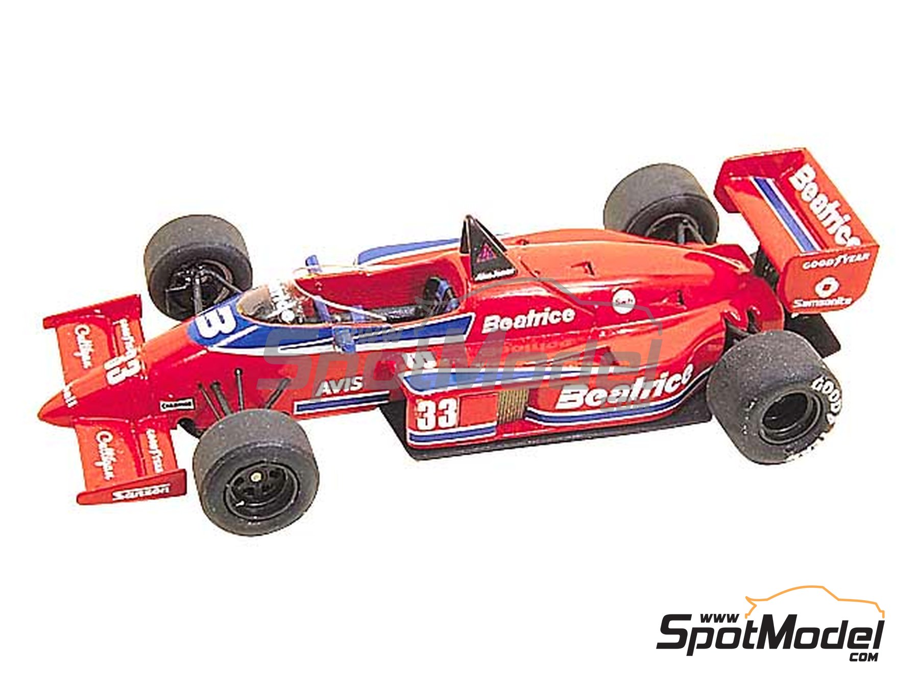 Beatrice Hart THL1 sponsored by Beatrice Italian Formula 1 Grand Prix 1985. Car scale model kit in 1 43 scale manufactured by Tameo Kits ref. TMK02